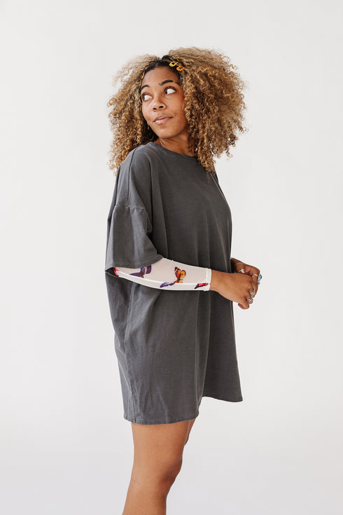 New Rules Oversized Tee// Charcoal